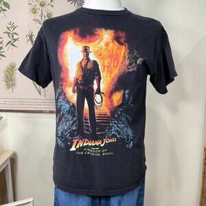 Y2k Indiana Jones Kingdom of the Crystal Skull Movie Graphic T-Shirt Unisex M
